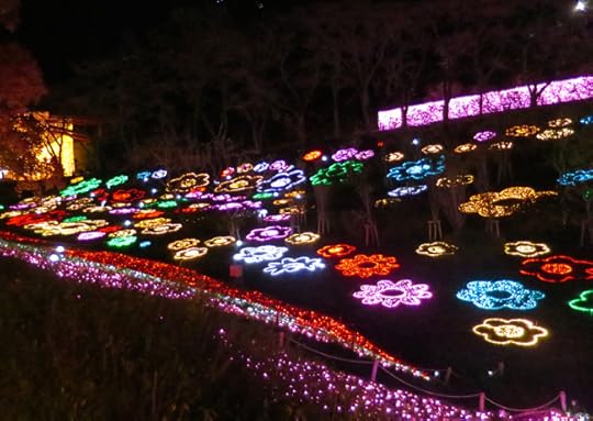 A meadow of giant electric flowers