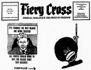 An inflammatory KKK cartoon from The Fiery Cro...