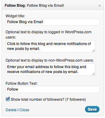 Wordpress e-mail subscription