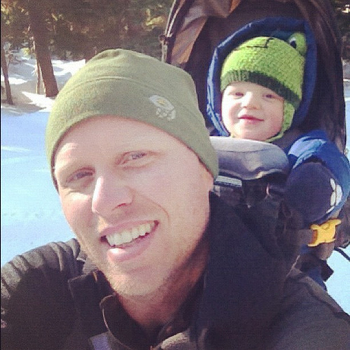 My boys cross country skiing. Love this photo of them. Happiness.
