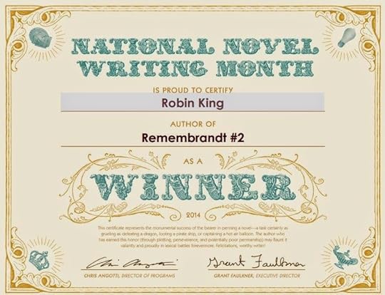 Certificate for winning NaNoWriMo