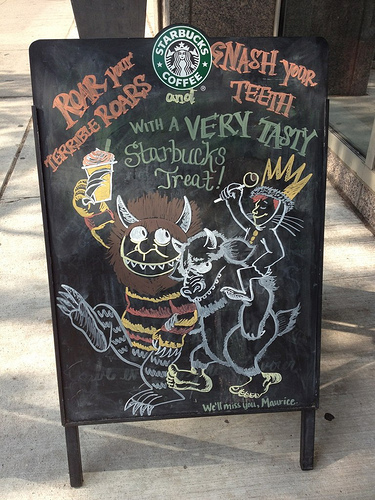 Maurice Sendak tribute at Starbucks in Toronto