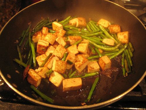 crispy tofu with long beans