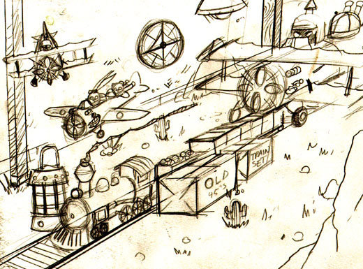 Pencil of Page Nine of A Teddy Bear Tale by Dan Nokes