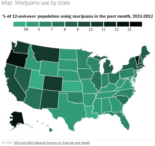 Pot usage by US state