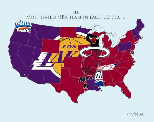The most hated NBA teams by state