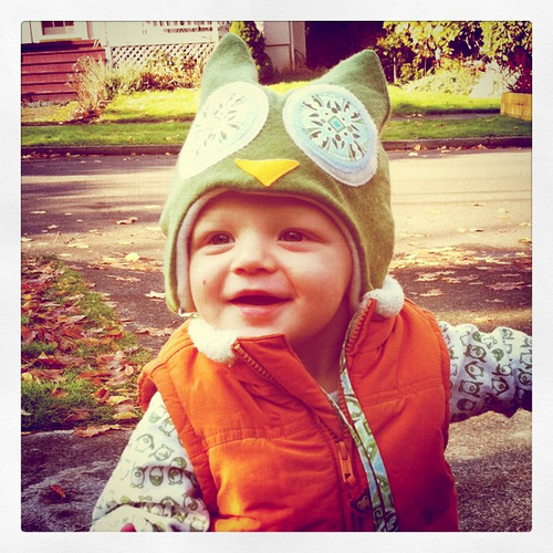 New owl hat made by a crafty mama