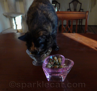 Such rudeness - she grabs them by the mouthful.