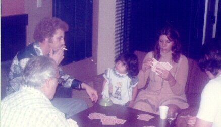 My dad (smoking) with my cousin Gina and his sister (her mom) Charlene in the early 70s