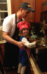Chef 'lil helping with dinner.