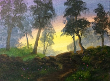 Forest Path #4214018 12x9 acrylic on canvas board Dawn Blair ©2014