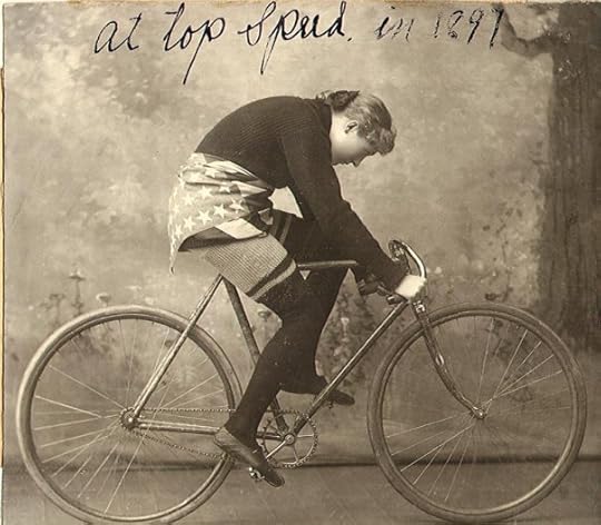 A female cyclist from the 1890's