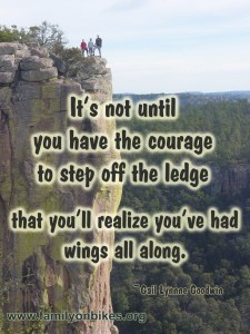 it's not until you find the courage to step off the cliff that you'll dicover you've had winds all along cliff