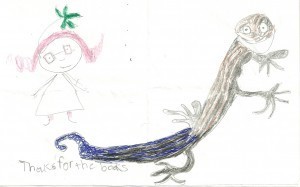 Beautiful drawings of Gabby and Stewie the Skink