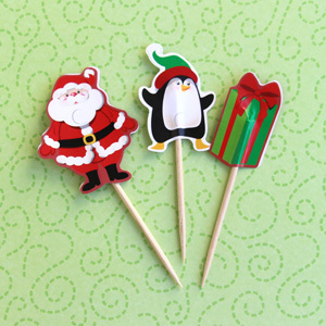 12 Ideas for Fun Christmas Lunches - DIY decorative picks