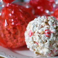 Candy Cane Popcorn Balls