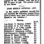 Thomas Bunting on a casualty list in the Lurgan Mail