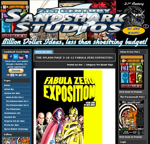 The Fabula Zero Exposition Splash Page