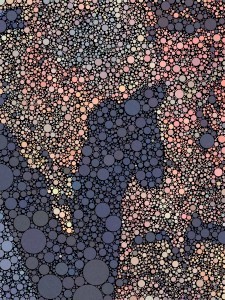 Abstract image resembling a shadow over dots