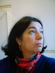 Sophie portrait blue and red