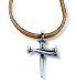 C80L Forgiven Jewelry-3 Nail Cross Necklace on Suede Cord-Christian Jewelry