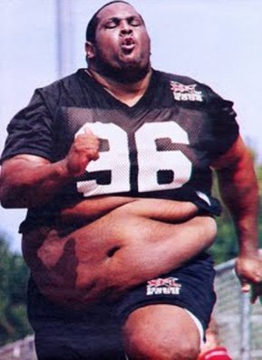 Fat person working out