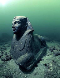 Cleopatra's Palace, Alexandria, Egypt - lost for 1,600 years, granite statues, jewelry, and gold coins were discovered by French underwater archeologist, Frank Goddio.