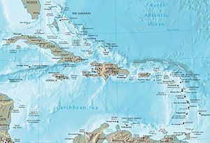 Map of the Caribbean