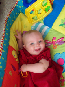 Penelope pulling her mat