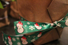 I wasn't kidding about the Christmas Hello Kitty ribbon