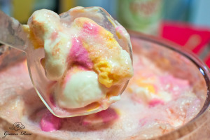 Ladle full of rainbow sherbet