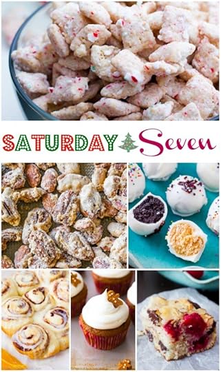 7 Easy Homemade Holiday Recipes including Peanut Butter Bars, Peppermint Crunch Puppy Chow, Dark Chocolate Raspberry Cake, Gingerbread Cupcakes, and more!