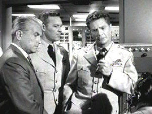 Ted Knight (left) in The Outer Limits episode, The Invisible Enemy.