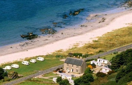 English coastline with a cottage