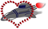 spaceship and hearts