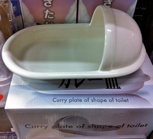 Seriously, would YOU lick your plate clean if your curry rice came on one of these? (Seen at Village Vanguard in Shimokitazawa)