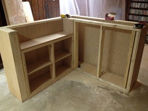 Cutting and placing the cabinet shelves