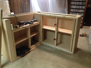 Finishing the cabinet shelves