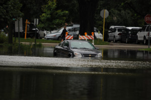 Submerged car