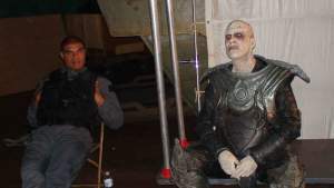 Human and creature, side by side, enjoying their downtime together. We've come a long way, baby!