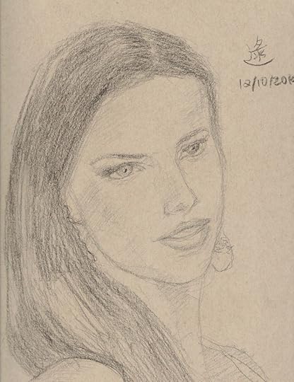 Victoria's Secret Angel, Adriana Lima, Charcoal on Paper 9