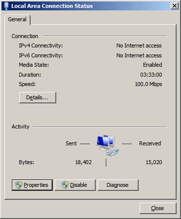 Local Connection Area Status