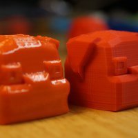 Note the previously mentioned print issue on the smoothed head. This is not due to the acetone (it actually makes it look better!)