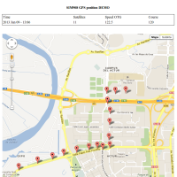 SMS messages alert the user to where the target vehicle is located