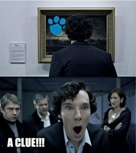 Sherlock finds a clue.