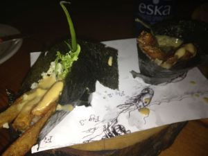 The poutine temaki. I wasn't completely sold on the potato-rice combination.