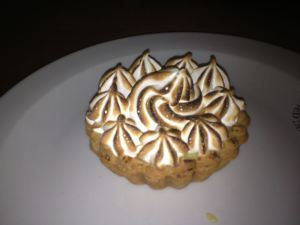 The lemon meringue tart.