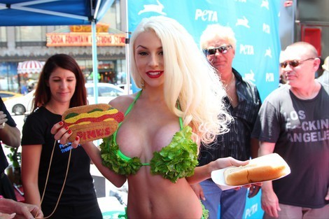 Courtney Stodden leaf bikini PETA
