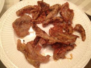 Crispy chicken skin