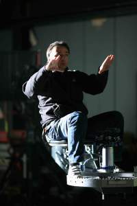 Director Will Waring at work (photo @ MGM Television).